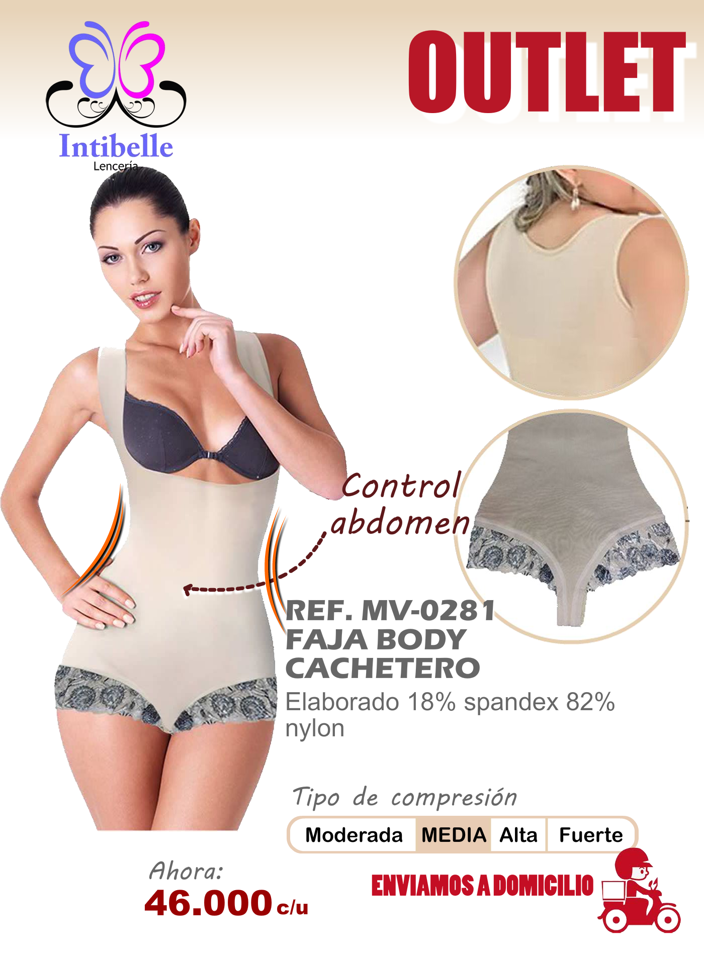 Faja para mujer tipo body cachetero