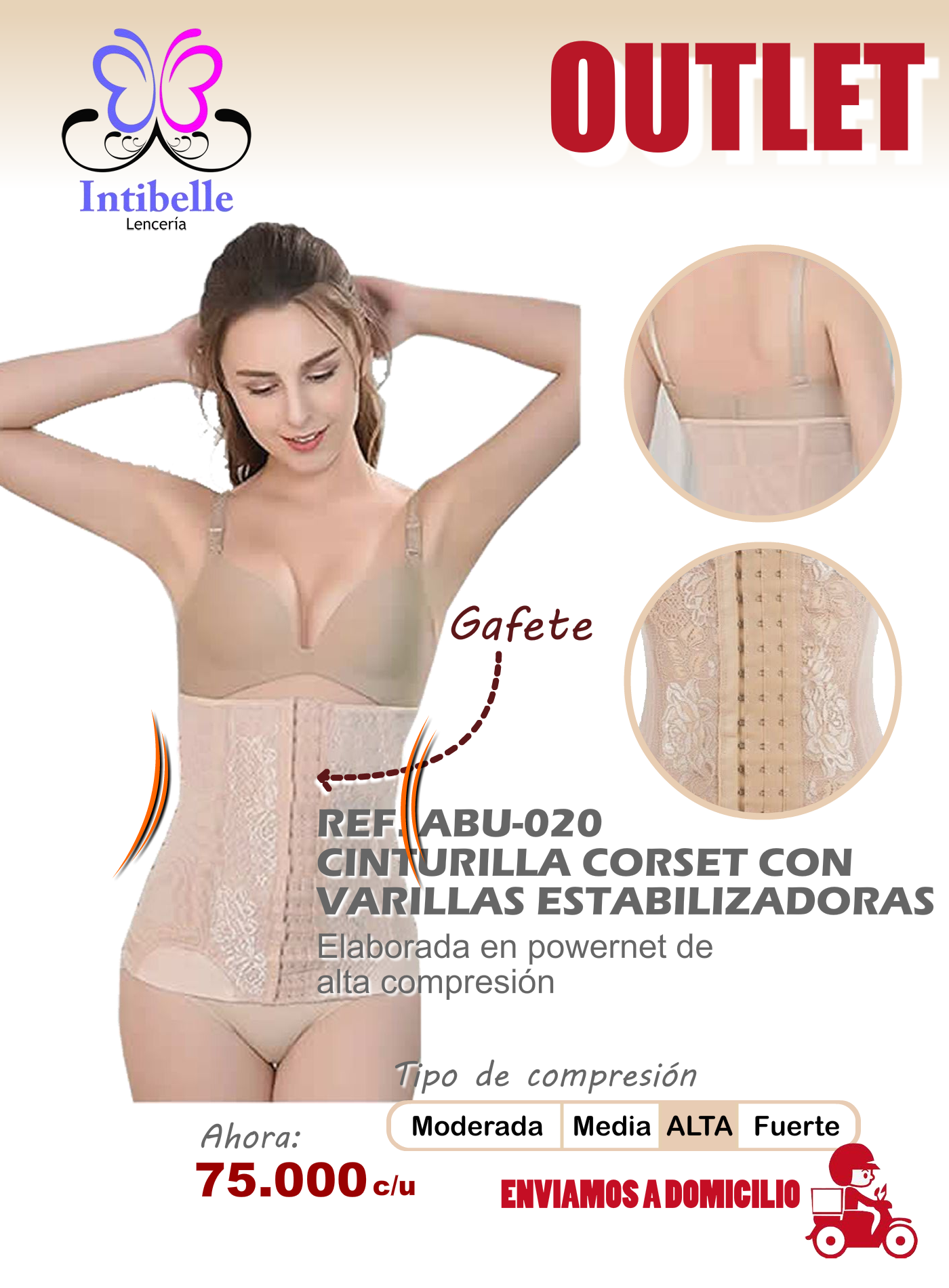 cinturilla corset con varillas