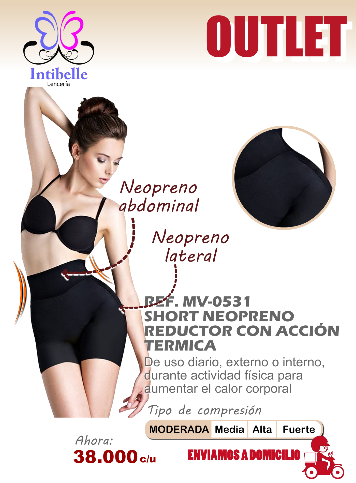 Short de neopreno con accion termica