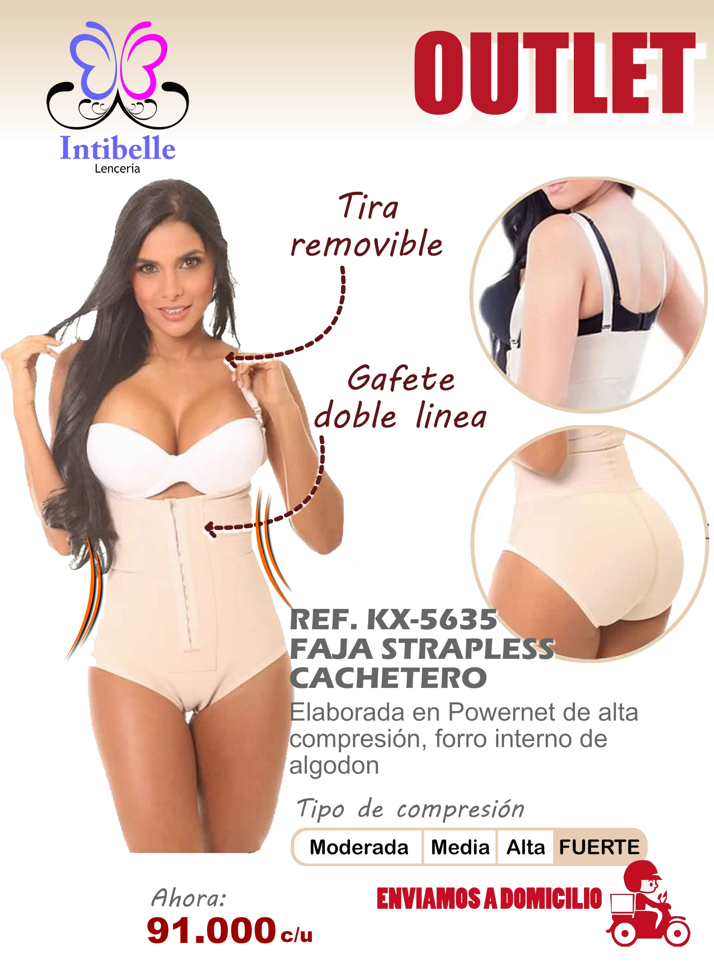 faja strapless cachetero body