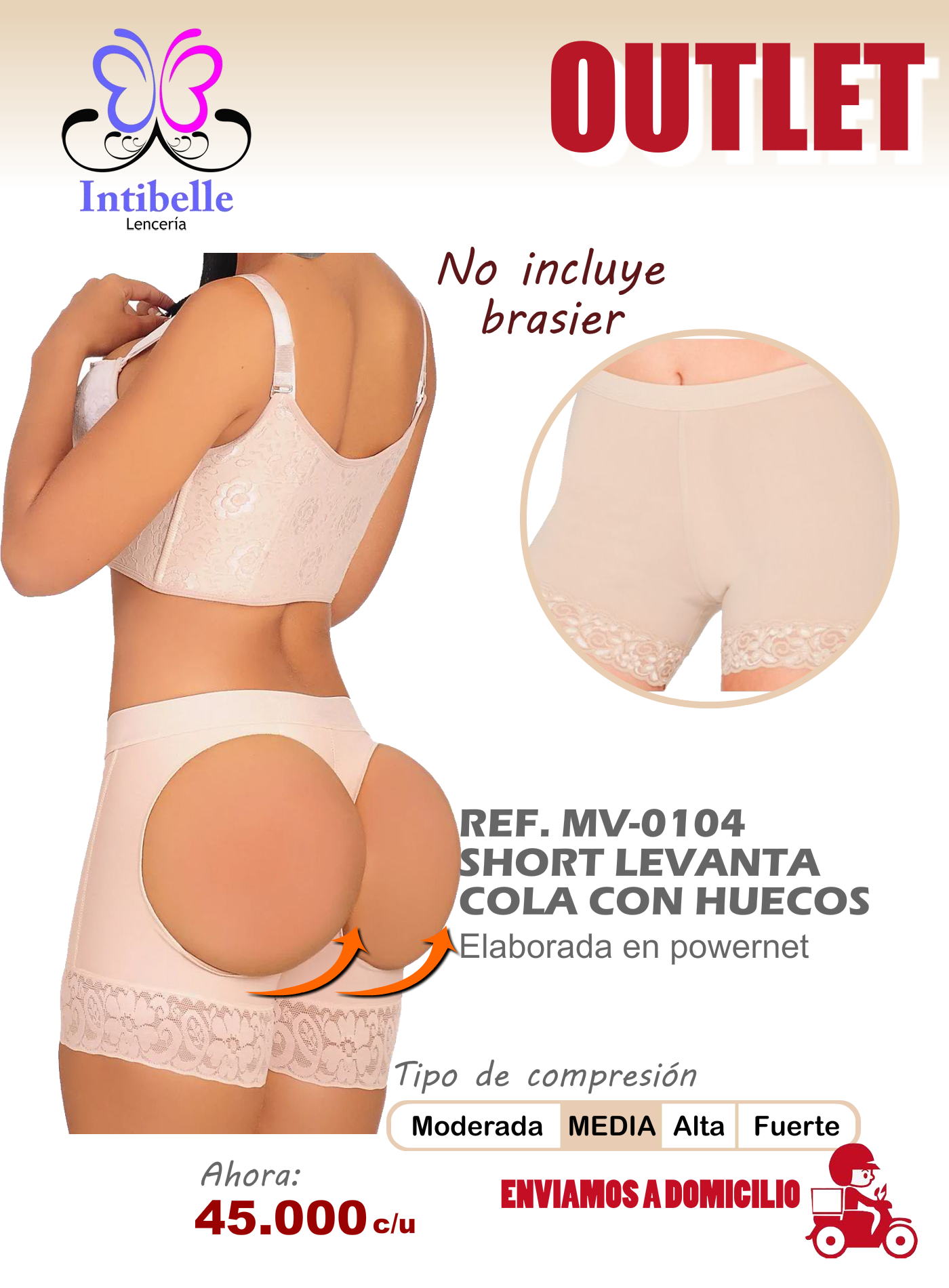 short levanta cola con huecos